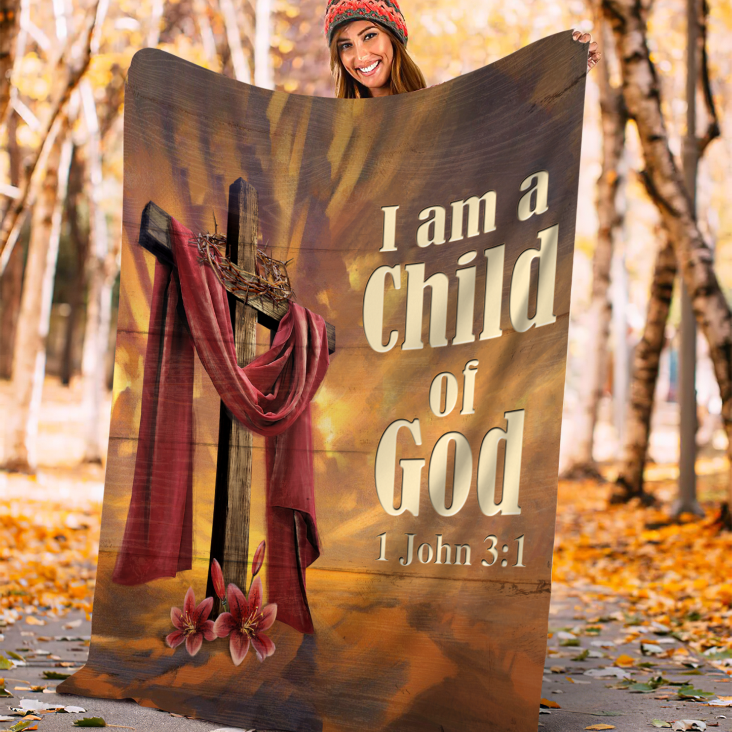 Scripture Fleece Blanket, Christian Gifts, Godchild Gifts