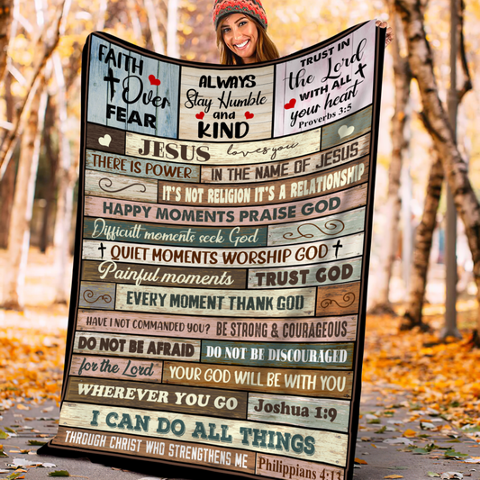 Inspirational Gifts, Scripture Fleece Blanket, Christian Gift Ideas