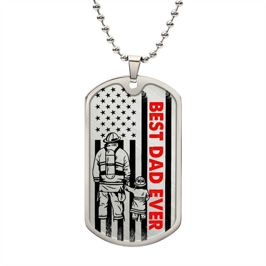 Best Dad Ever Gift for Him - Custom Dog Tag Necklace