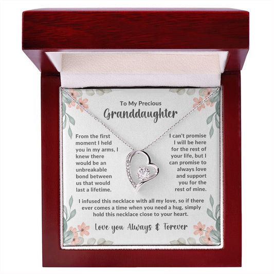 To My Granddaughter, Hold This Necklace Close To Your Heart - Forever Love Necklace