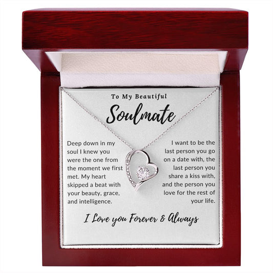 To My Beautiful Soulmate Forever Love Necklace for Wife, Girlfriend or Future Wife