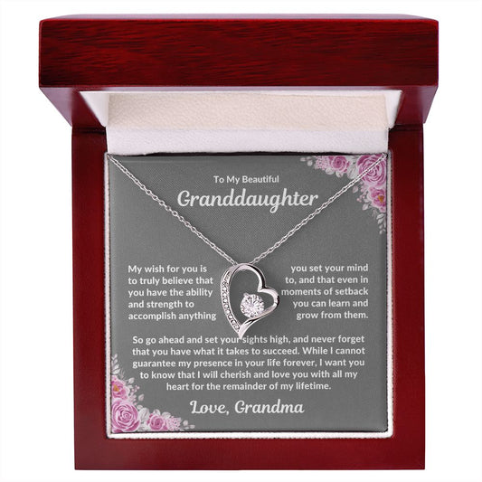 To My Beautiful Granddaughter, Love Grandma - Forever Love Necklace