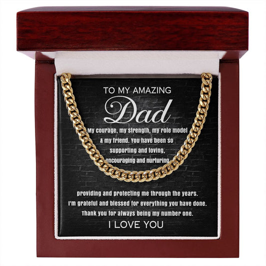 To My Amazing Dad Cuban Link Chain, Gifts for Dad, Father's Day Gifts