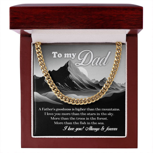 To My Dad Cuban Link Chain Gift from Daughter, Gifts for Dad, Dad Birthday Gift from Son