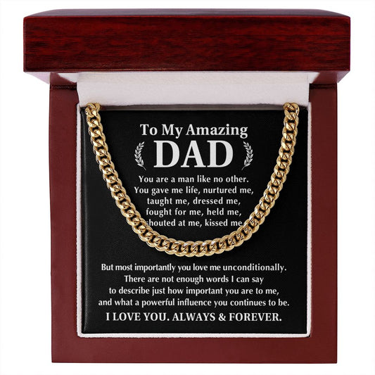 To My Amazing Dad - Cuban Link Chain