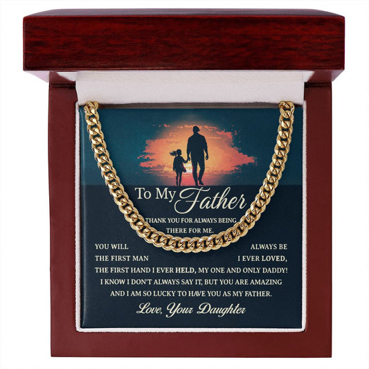 To My Father Cuban Link Chain, Gift for Dad, Fathers Day Gifts