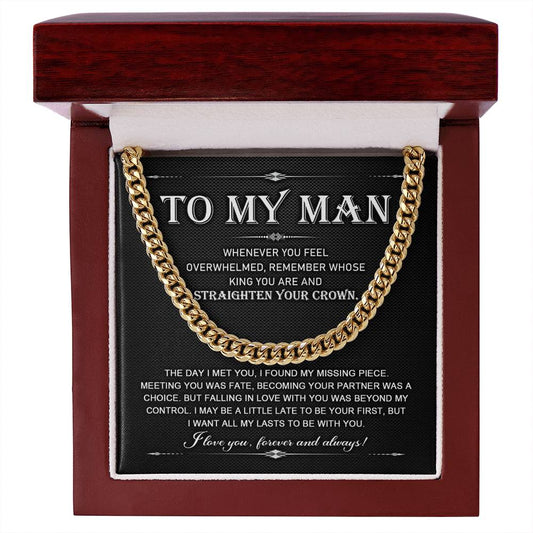 To My Man Necklace, Soulmate Gift for Husband, Gift for Boyfriend