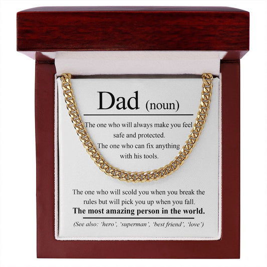 Fathers Day Gift, To My Dad Cuban Link Chain Gift, Super Hero Dad