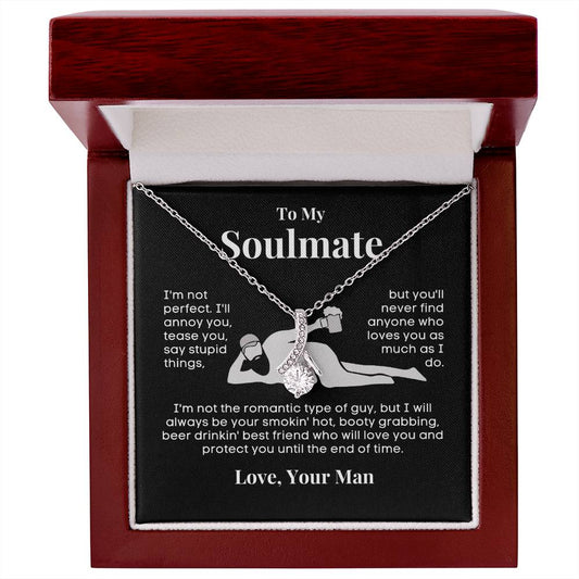 Funny Soulmate Necklace, Beer-Drinkin Husband, To My Soulmate Girlfriend, Wife Birthday Gift, Wife Necklace, Valentine's Day Gift for Her