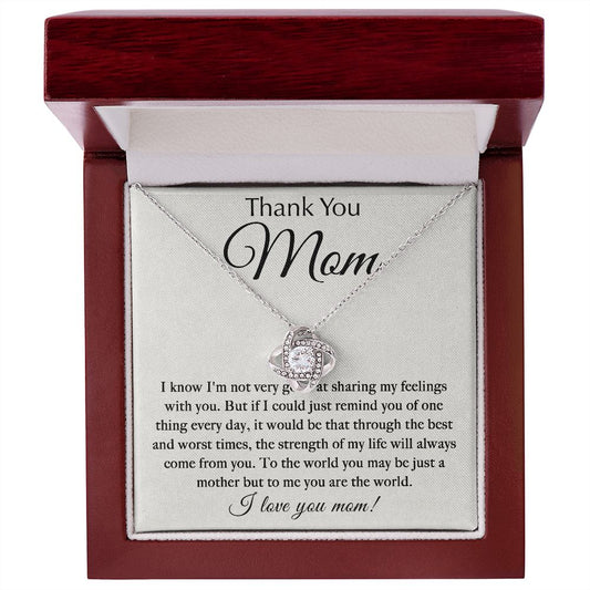 Thank You Mom Necklace Gift, I love You Mom Gifts, Gifts for Mom