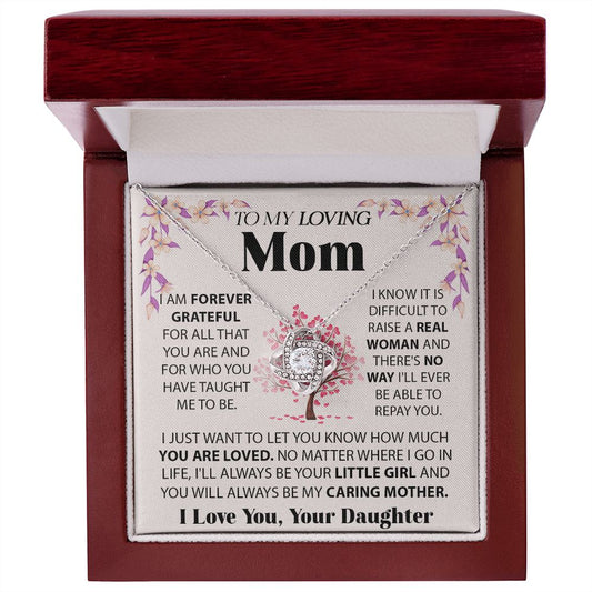 Loving Mom Necklace from Daughter, I Love You Mom Gifts