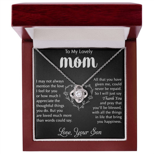 Lovely Mom Necklace Gift from Son, Mom Appreciation Gift