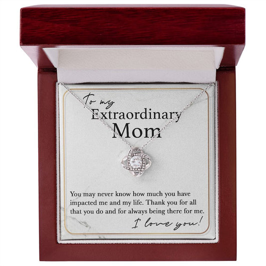 To My Extraordinary Mom Love Knot Necklace