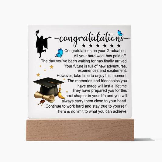 Graduation Gift for Daughter - Square Acrylic Plaque