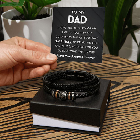 To My Dad You Sacrificed So Much - Men's Leather Bracelet