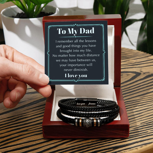 To My Dad I Love You - Men's Leather Bracelet