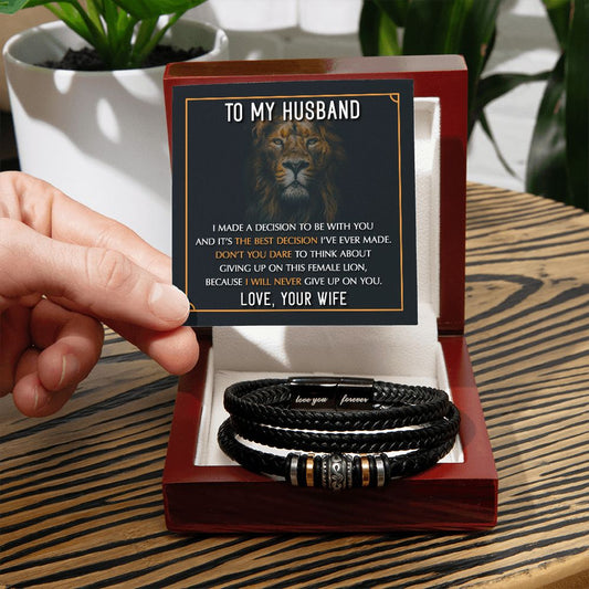 To My Husband You are the Best Decision - Men's Leather Bracelet