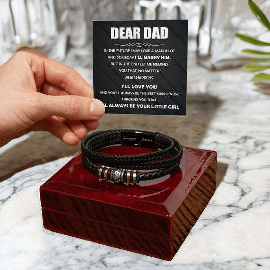 To My Dearest Dad - Men's Leather Bracelet