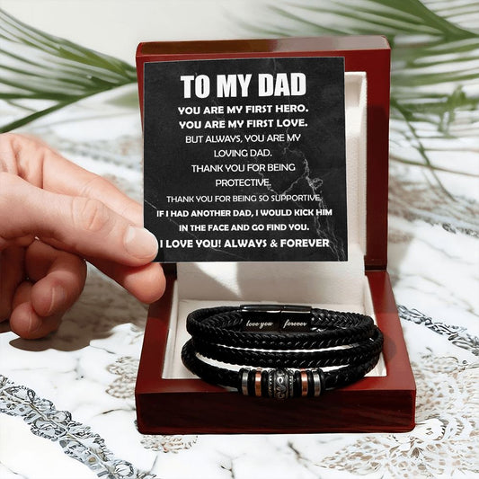 To My Loving Dad - Men's Leather Bracelet