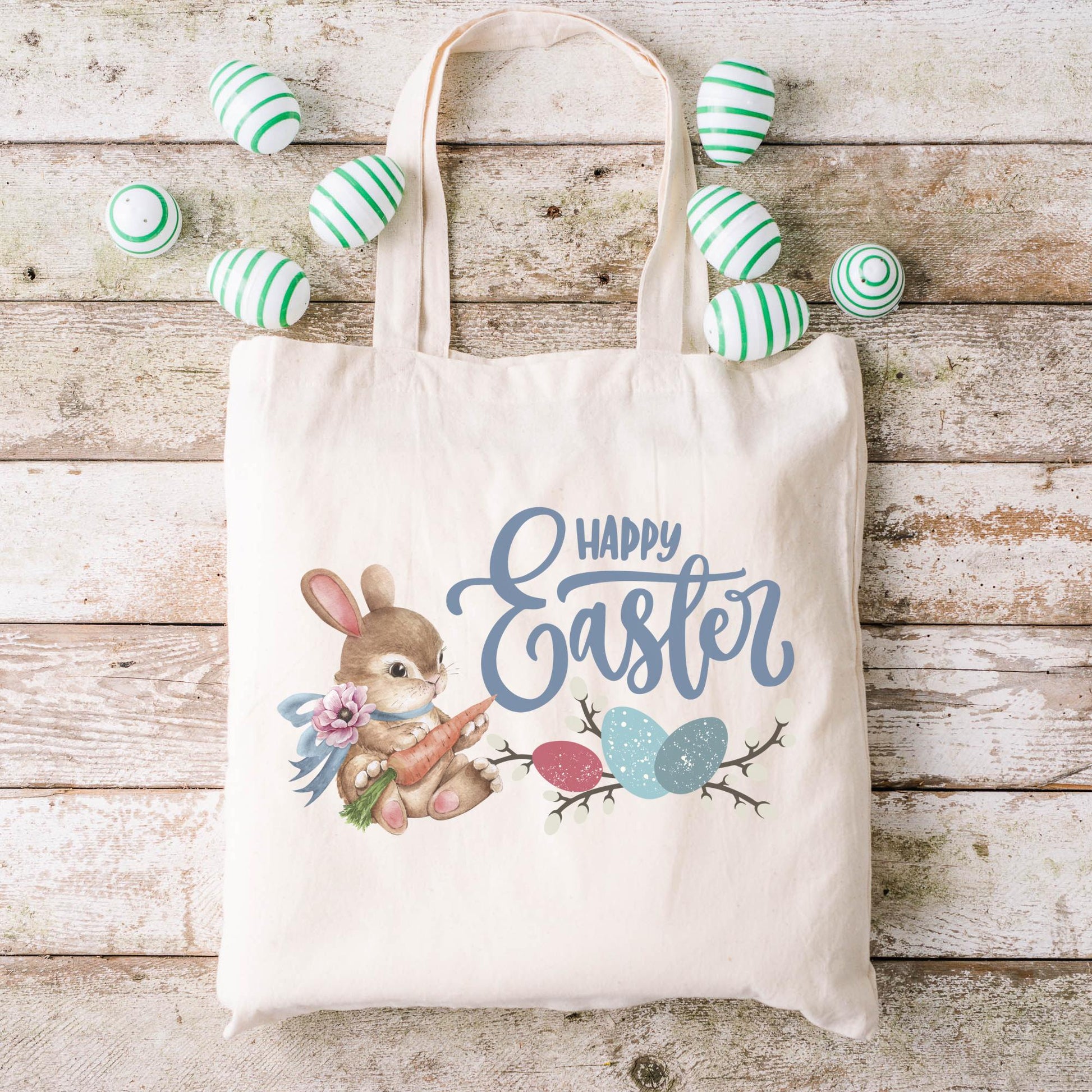 Vintage Bunny Tote Bags, Easter Gifts for Kids