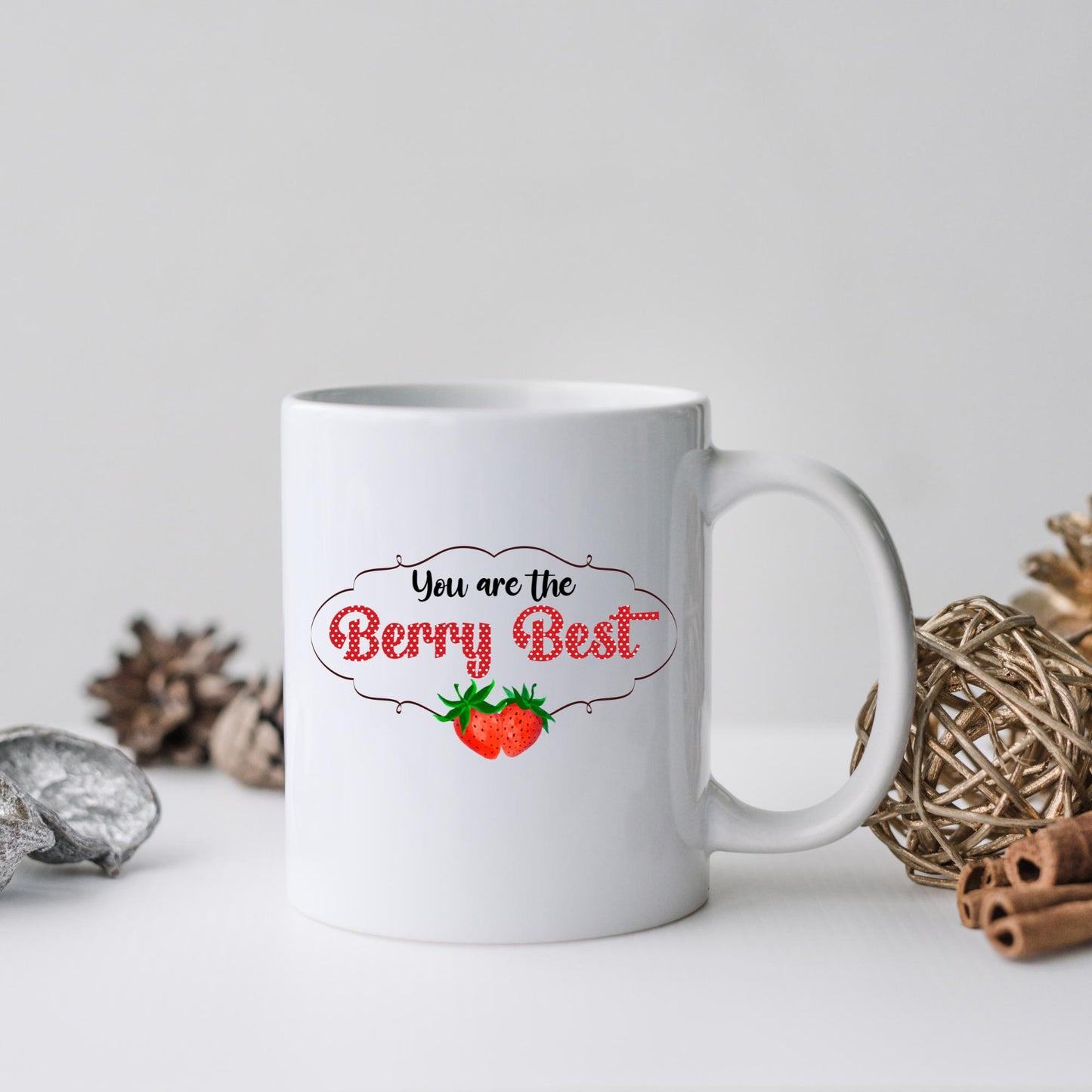 Cottagecore Mug, Strawberry Kitchen, Strawberry Mug, Berry Best Mug, Coffee Lovers