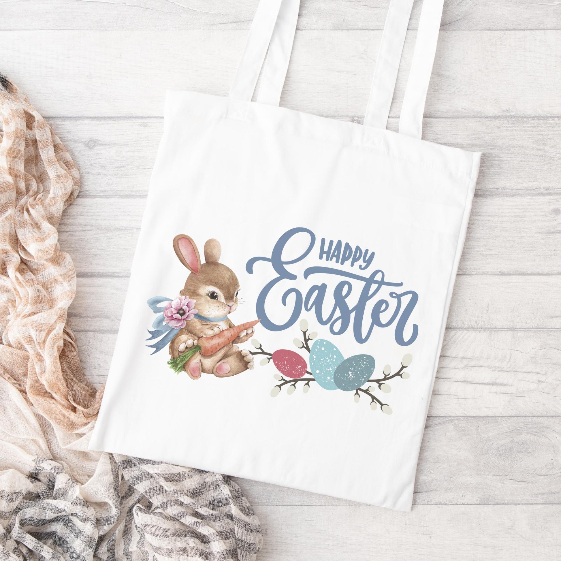 Vintage Bunny Tote Bags, Easter Gifts for Kids