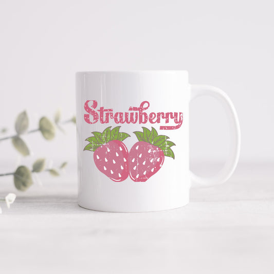 Vintage Strawberry Mug, Coffee Lovers, Gifts for Her, Cottagecore Mug