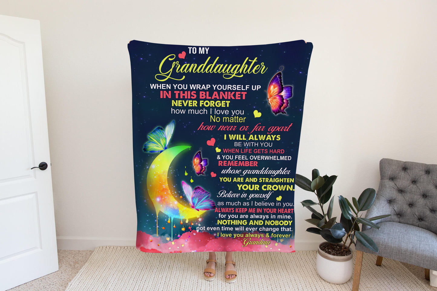 Gifts from Grandma, Moon & Stars Fleece Blanket