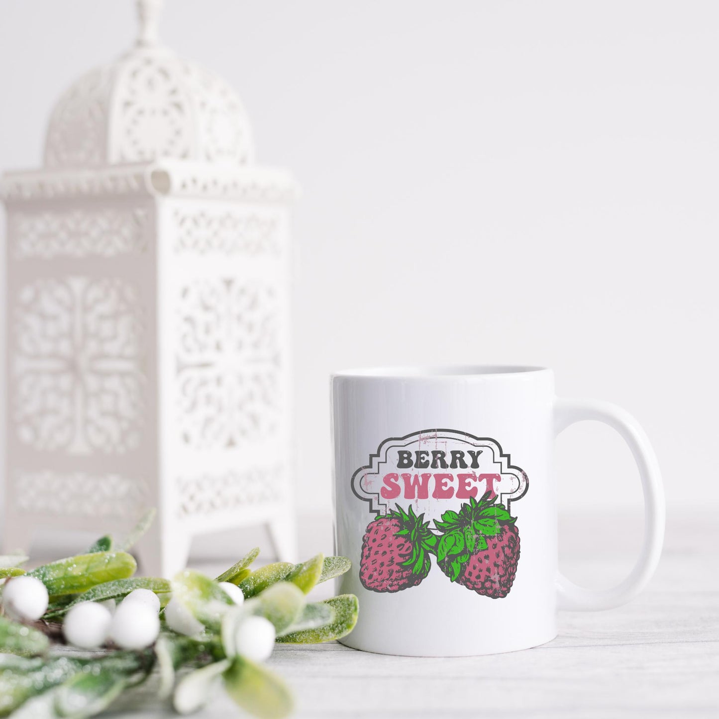 Vintage Berry Sweet Coffee Mug, Strawberry Mug, Cottagecore Mug, Coffee Lover