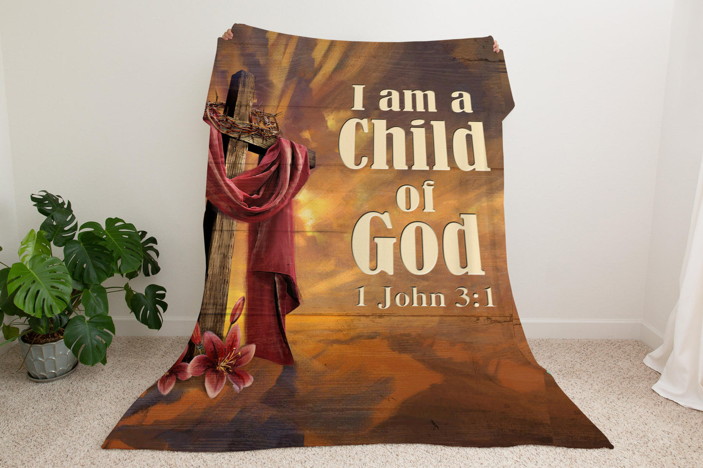 Scripture Fleece Blanket, Christian Gifts, Godchild Gifts