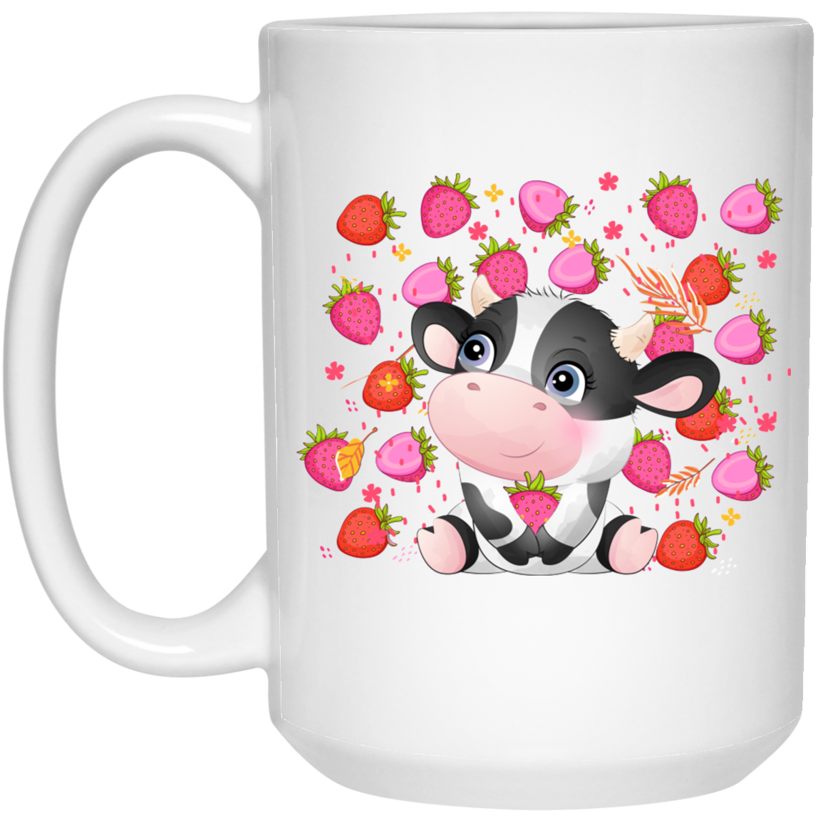 Strawberry Mug, Strawberry Cow, Cottagecore Mug, Strawberry Gift, Strawberry Decor