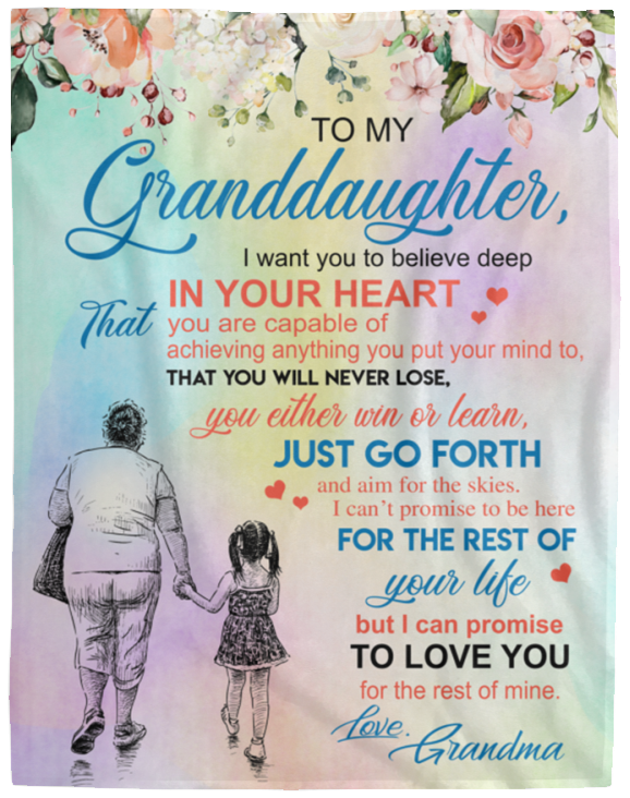 Sentimental Granddaughter Fleece Blanket, Granddaughter Gifts