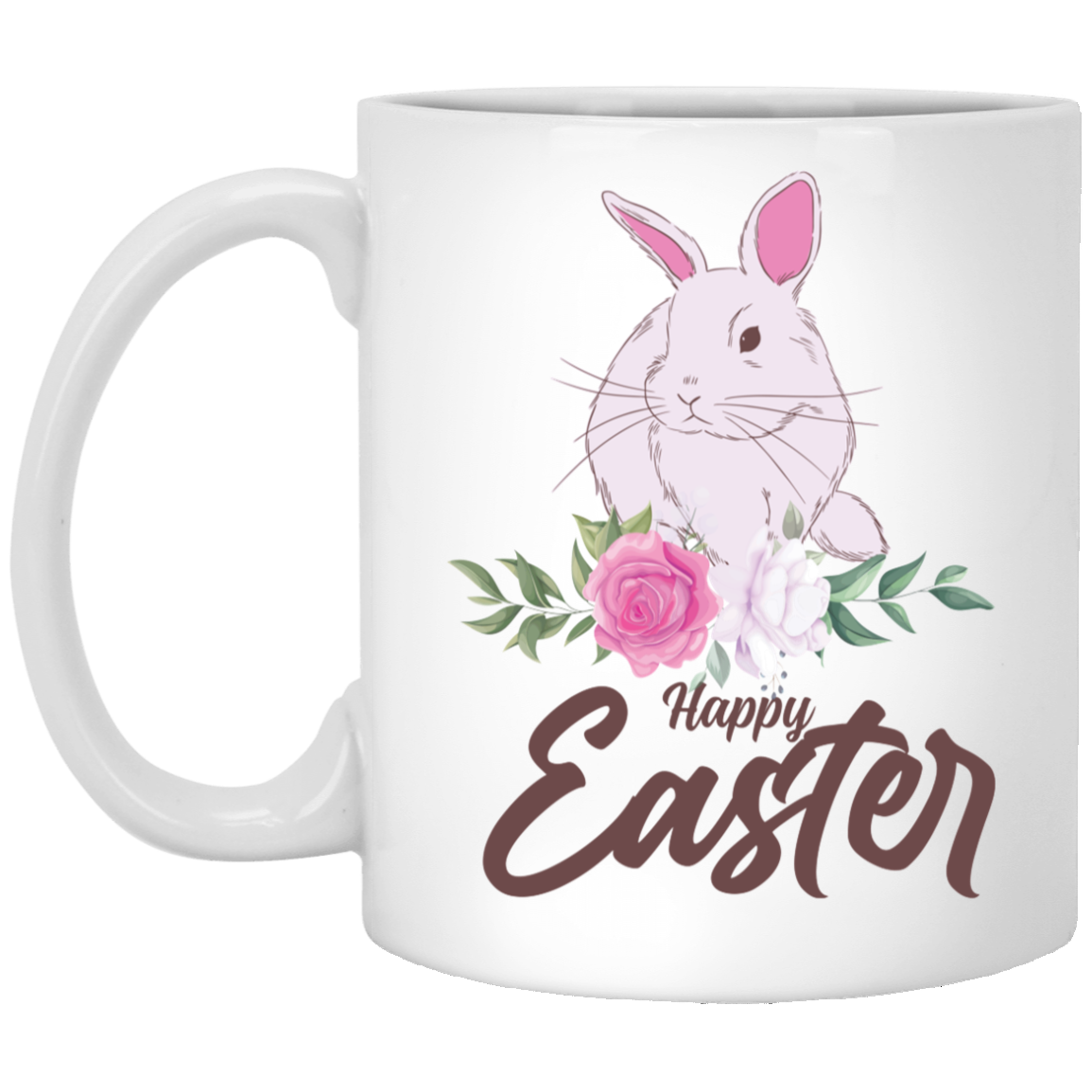 Pink Vintage Style Easter Bunny Coffee Mug