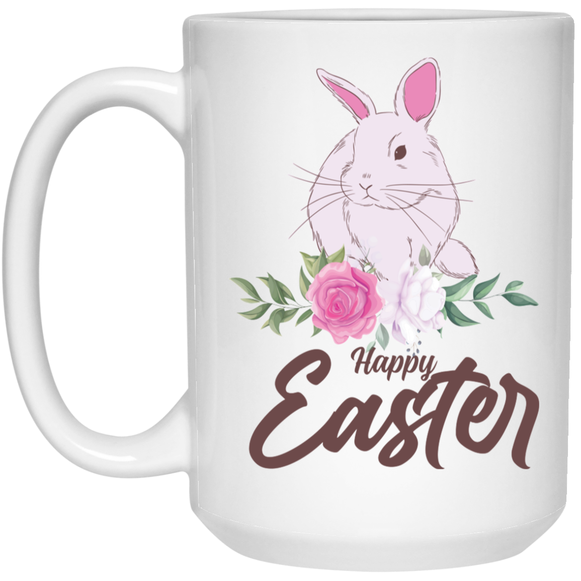 Pink Vintage Style Easter Bunny Coffee Mug