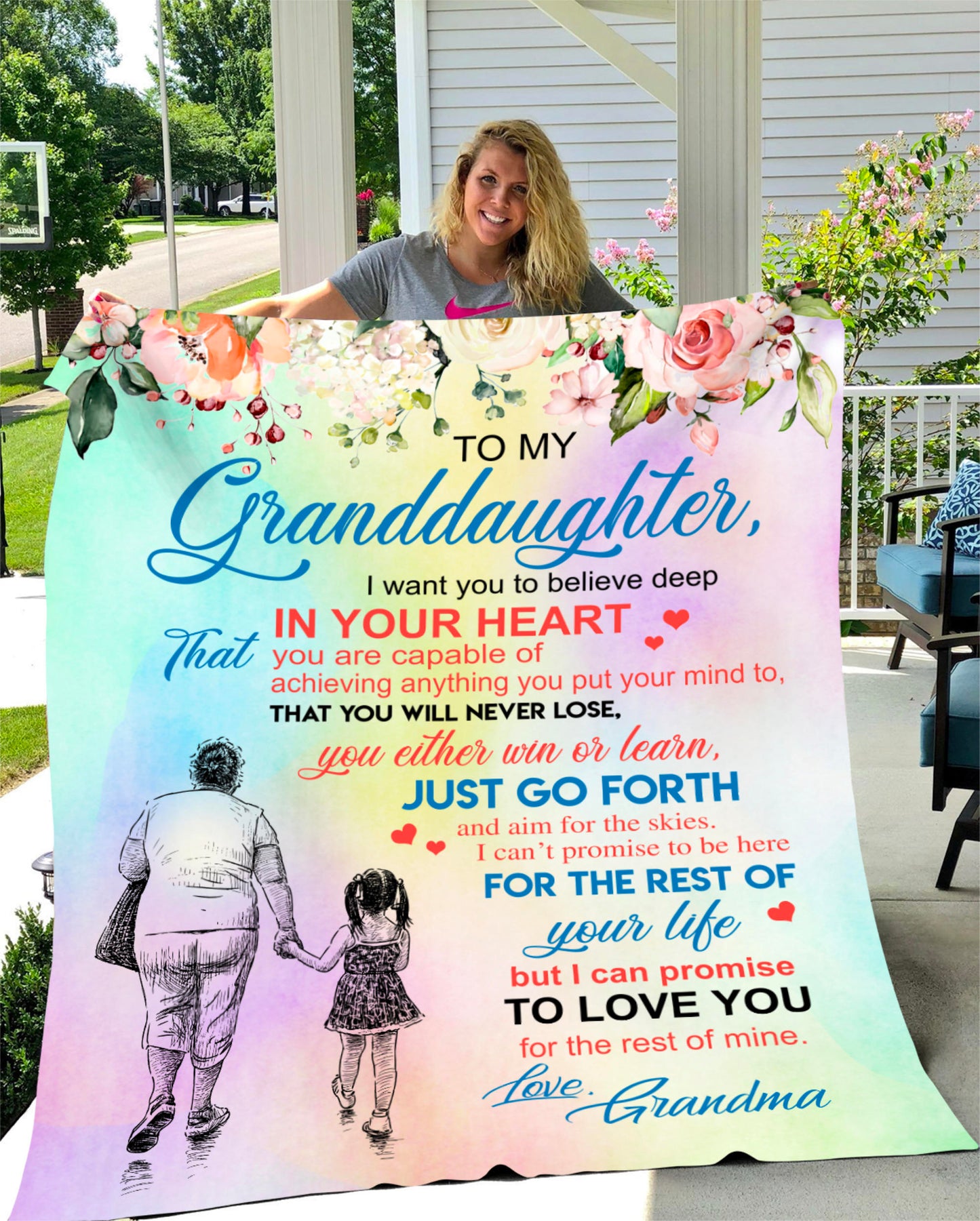 Sentimental Granddaughter Fleece Blanket, Granddaughter Gifts