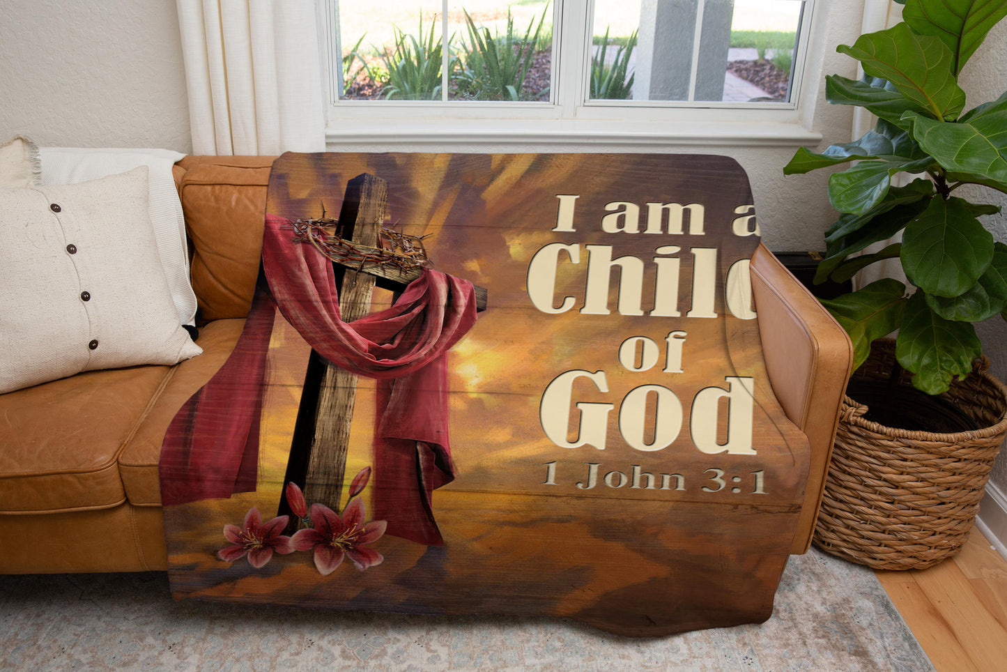 Scripture Fleece Blanket, Christian Gifts, Godchild Gifts