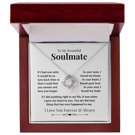 Soulmate Necklace Gift for Wife Anniversary, Soulmate Necklace for Wife Birthday