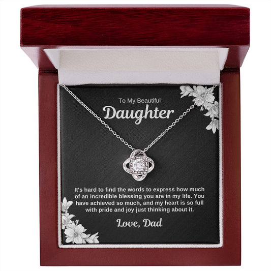 Daughter Necklace Birthday Gift, Graduation Gift from Dad