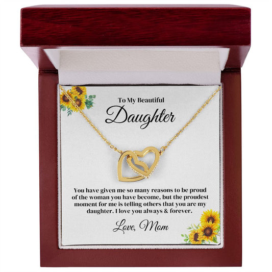 To My Beautiful Daughter Necklace Birthday Gift