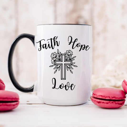 Faith Hope Love Coffee Cup, Christian Gifts, Religious Gifts