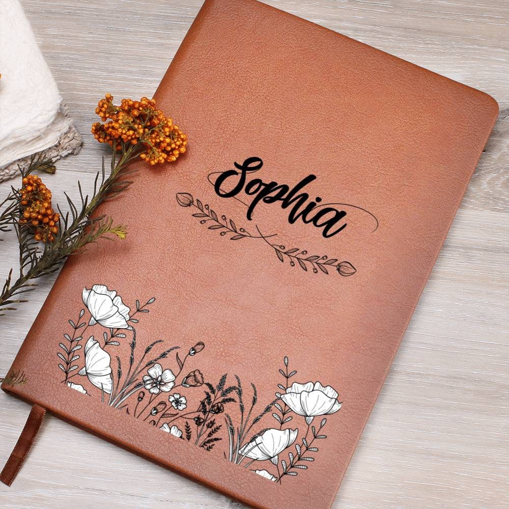 Custom Minimalist Journal Gift, Personalized Leather Journal, Anxiety Journal