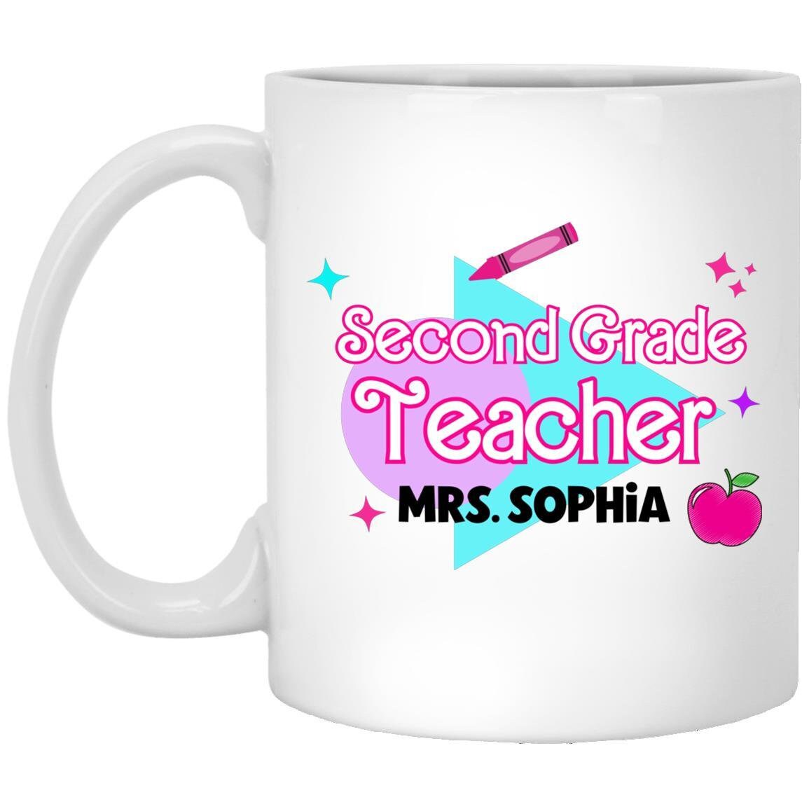 Second Grade Teacher Mug, Custom Teacher Gifts, Thank You Gift