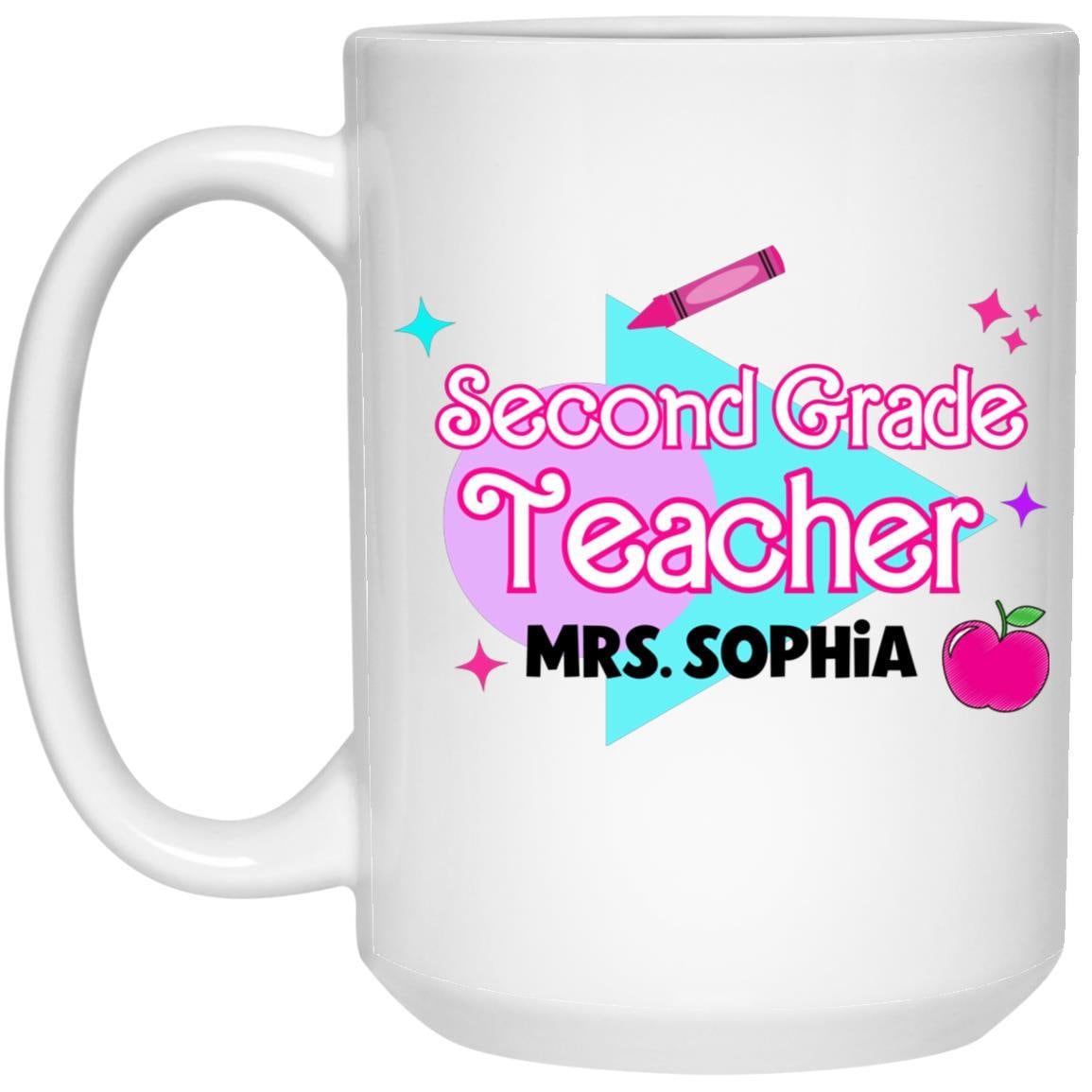 Second Grade Teacher Mug, Custom Teacher Gifts, Thank You Gift