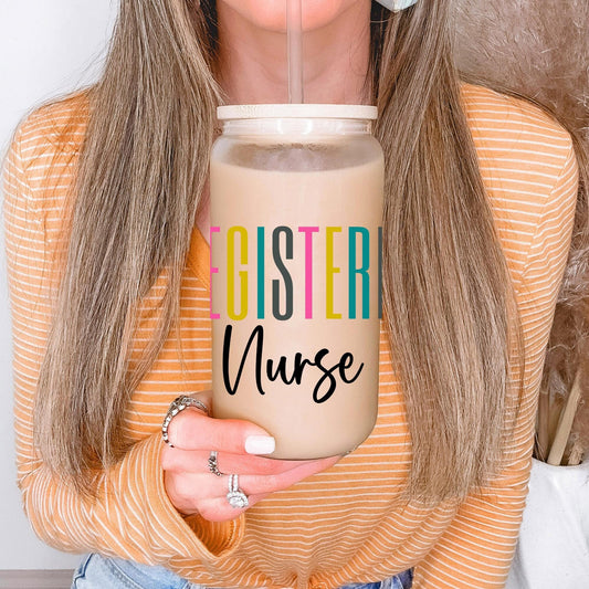 Registered Nurse Glass Tumbler, Nurse Appreciation, Nurse Gifts, Nursing School Gift