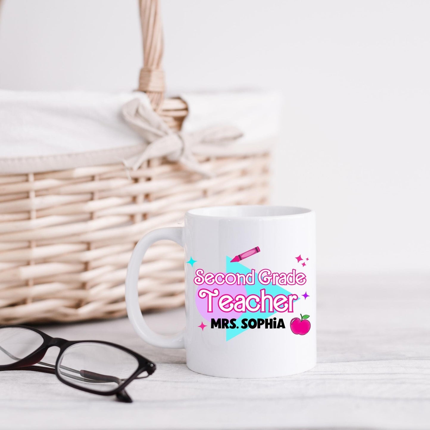 Second Grade Teacher Mug, Custom Teacher Gifts, Thank You Gift