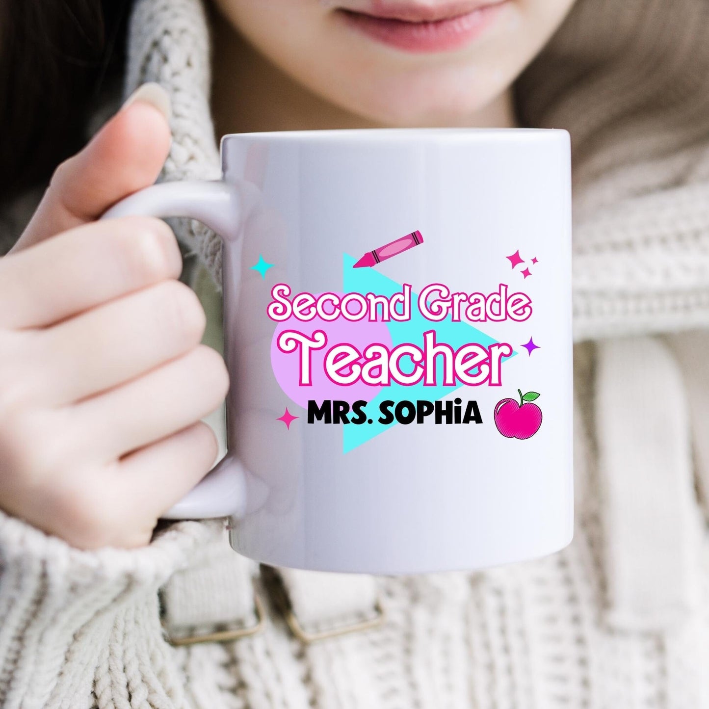 Second Grade Teacher Mug, Custom Teacher Gifts, Thank You Gift