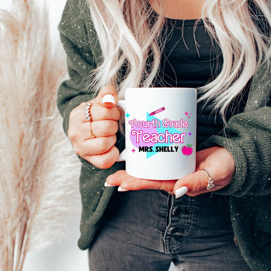 Fourth Grade Teacher Mug, Custom Teacher Gifts, Best Teacher Ever, Thank You Gifts