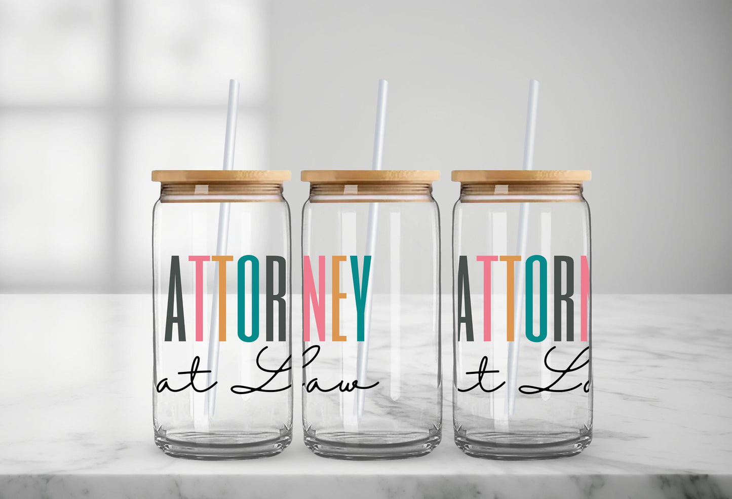 Attorney at Law Glass Can, Lawyer Gifts, Attorney Gifts, Lawyer Grad Gift