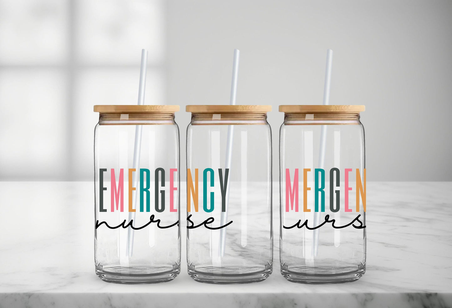 Emergency Nurse Glass Can, ER Nurse Gift, Coworker Gifts, ER Nurse Grad Gift