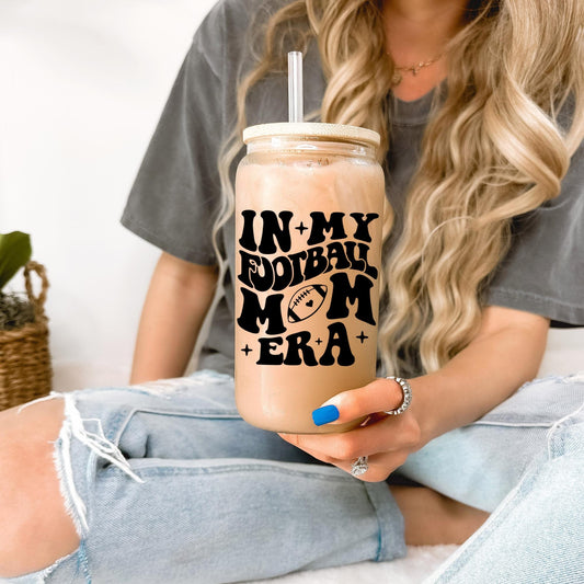 Football Mom Glass Can, Football Season, Football Mom, Game Day Cups, Gifts for Mom